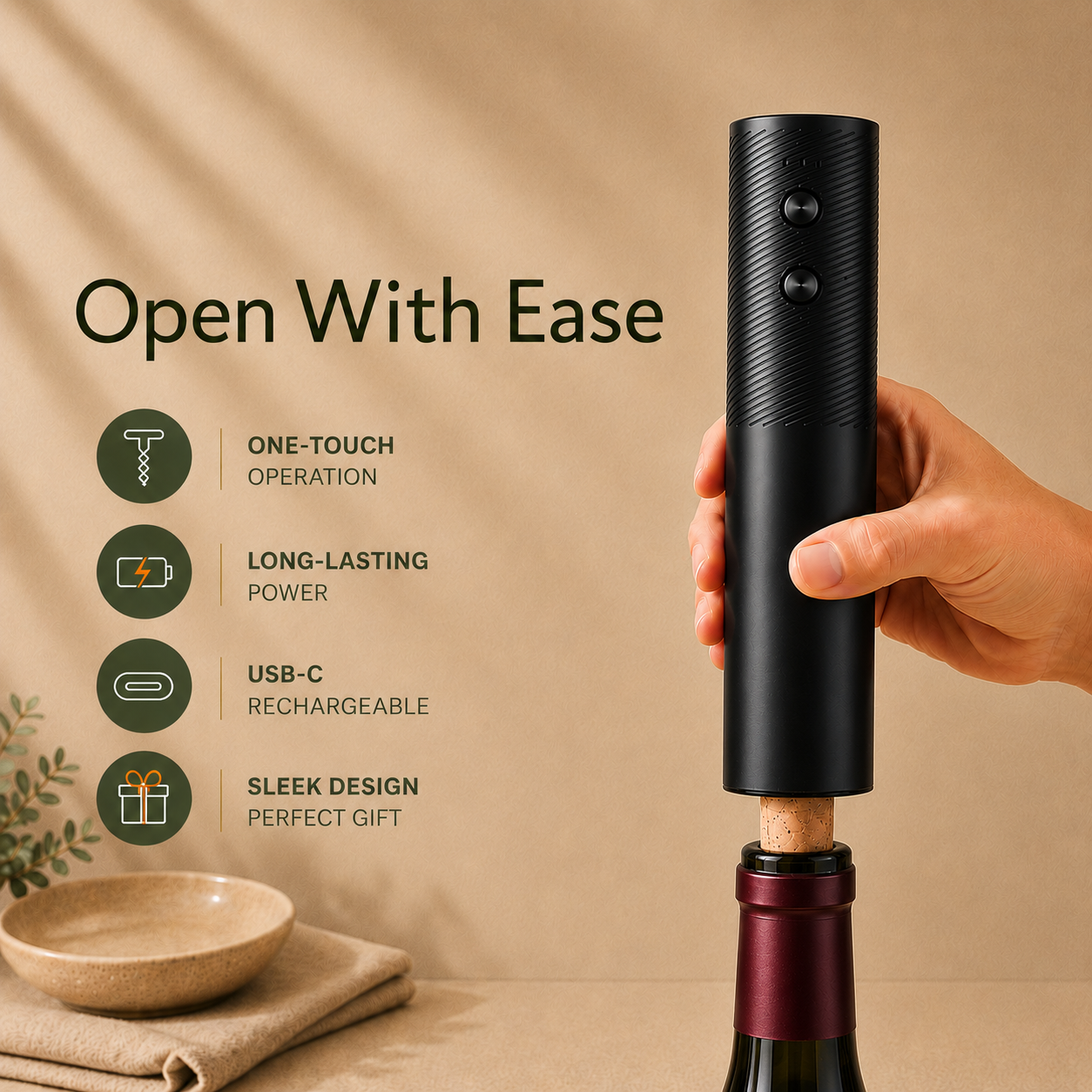 KitchenKlub AutoTwist (Electric Wine Bottle Opener)