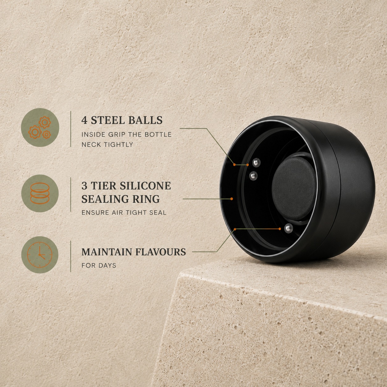 KitchenKlub Airlock (Wine & Champagne Bottle Preserver)